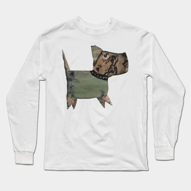 Collage Dog, Out for a Walk! Long Sleeve T-Shirt by krisevansart